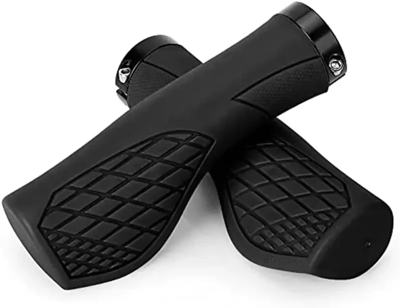 Commuting On Mountain Bike - 合金ゴム製バイクグリップ シングルロックオンハンドル 滑り止め 快適性 マウンテンEバイク ハイブリッドシティ通勤バイク用
