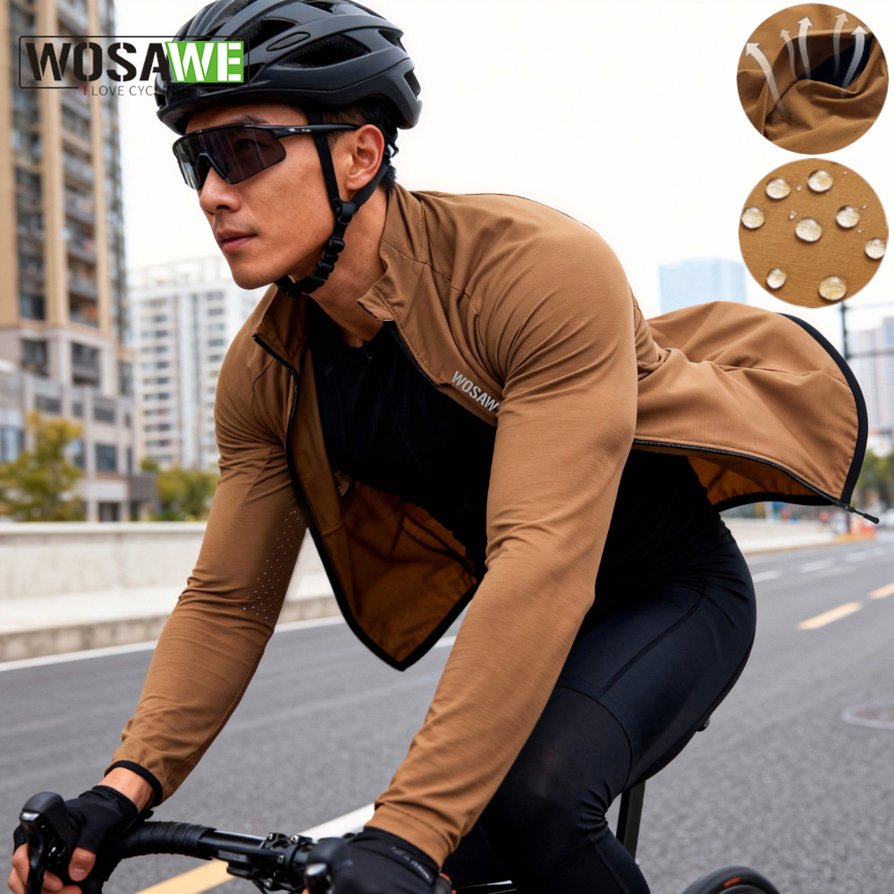 Cycling Commuter Jacket - WOSAWE サイクリングウインドブレーカーユニセックス夏自転車ジャケット防風通気性日焼け止めランニングハイキング乗馬長袖コート