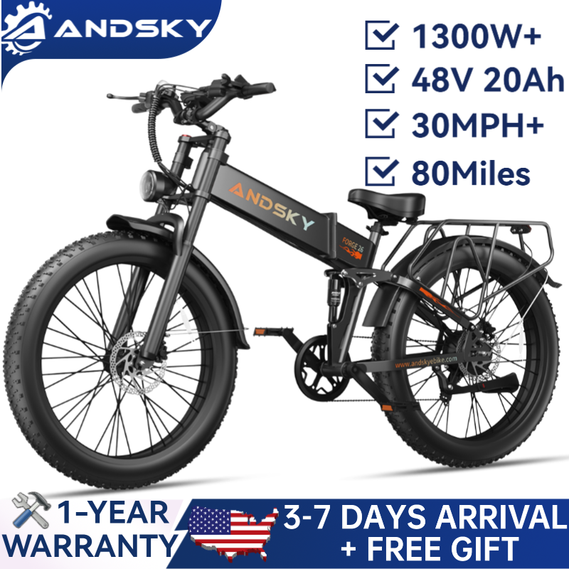 Commuting On Mountain Bike - ANDSKY Forge 26 折りたたみ式電動自転車 1300W 26