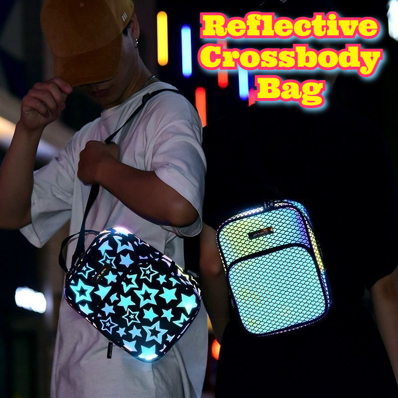 Cycling Commute Bag - 反射材付きクロスボディバッグ 多目的スポーツスリングパック サイクリング アウトドア 通勤 ショルダー