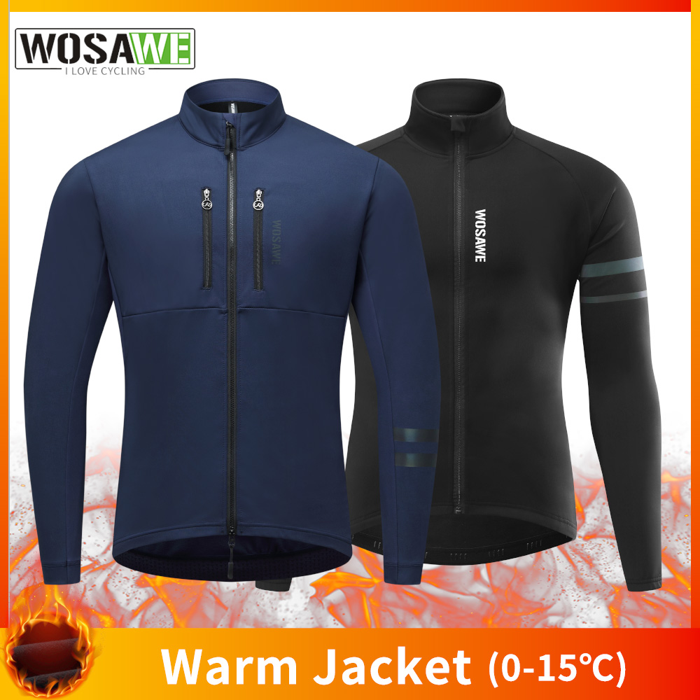 Cycling Commuter Jacket - WOSAWE サイクリングジャケット冬サーマルフリースコート男性女性暖かいバイクジャケット Mtb サイクリングジャージ防風自転車服 0-15 ℃