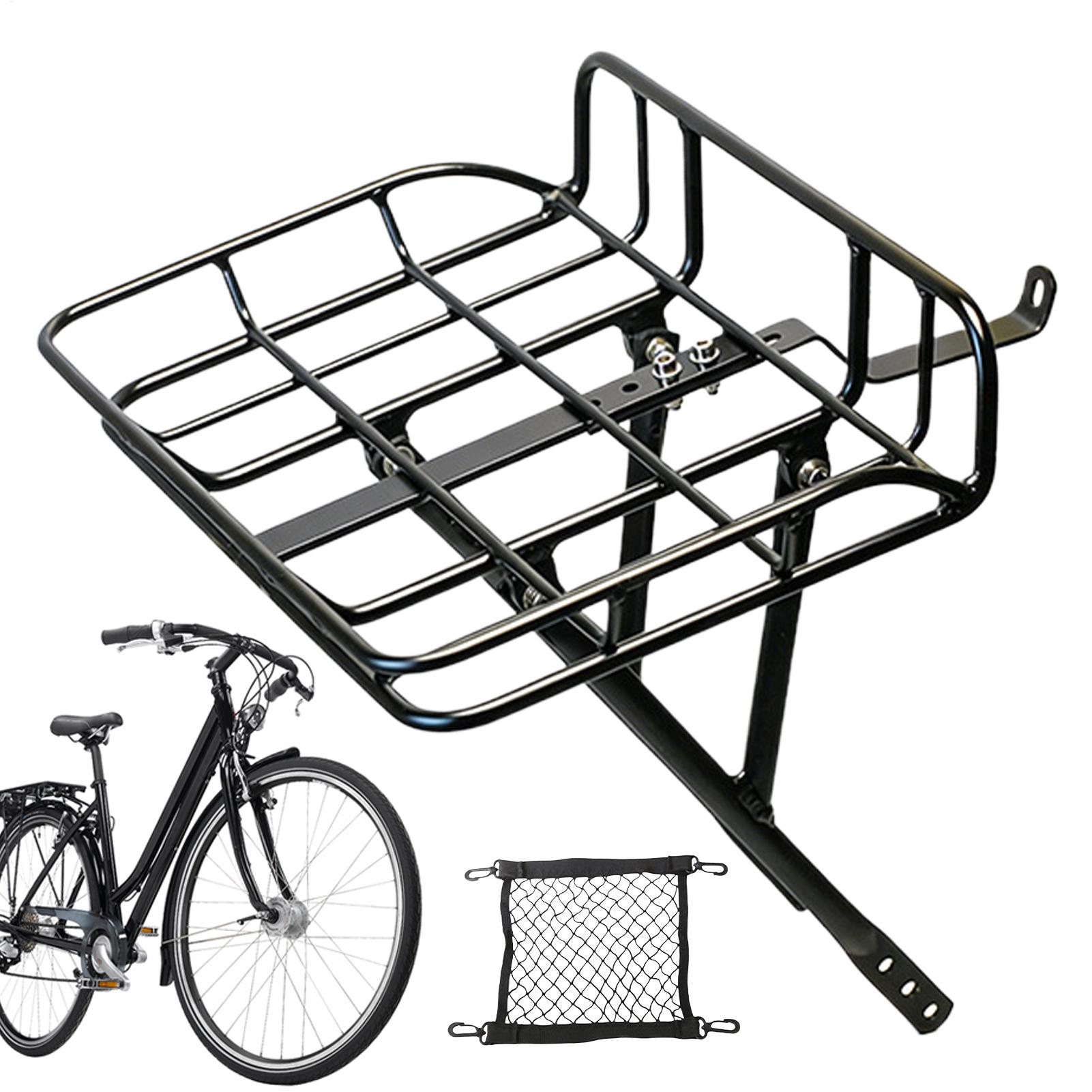 Cargo Rack Aluminum - クイックリリース式フロントバイクバスケット 大容量メタルカーゴバスケット ロードバイク、マウンテンバイク、通勤、食料品の買い物、アウトドアに最適