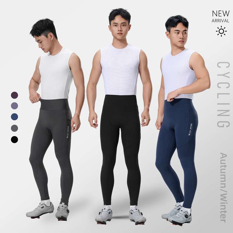 Cycling Commute Pants - サーマルサイクリングタイツ 冬用通勤トレーニング フリース裏地パッド入り メンズ ロードマウンテンサイクリングパンツ サイクリングパンツ