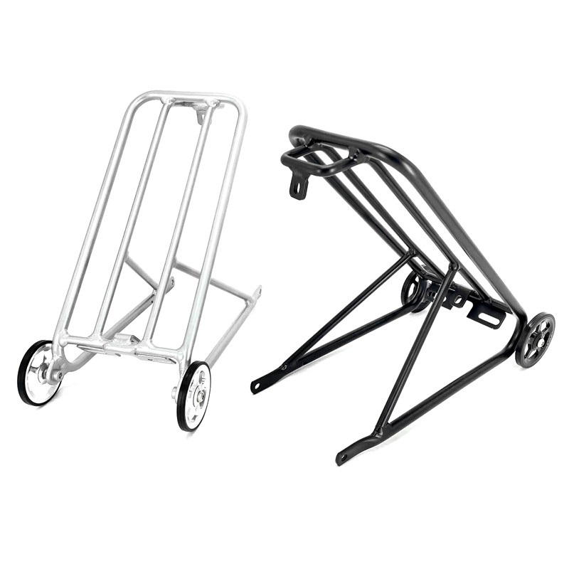 Cargo Rack Aluminum - ブロプトン用ラゲッジキャリア,折りたたみ式バイクリアラック,アルミニウム合金製,カーゴラック,フリーホイール