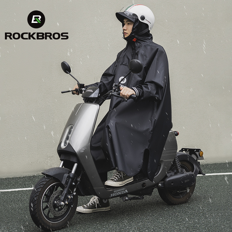 Cycling Commuter Rain Jacket - ROCKBROS 自転車用レインコート サイクリングジャケット ポンチョ レインプルーフスーツ サイドオープンハودードコート