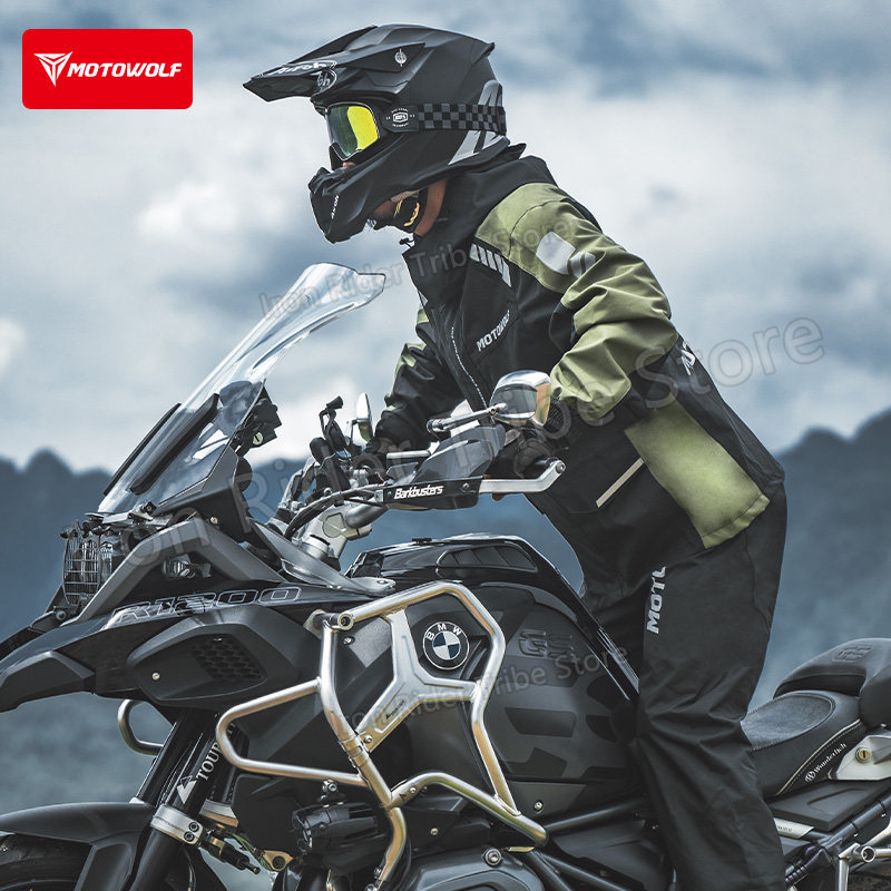 モトウルフ防水反射材付きバイク用レインジャケット軽量バイカー - Cycling Commuter Rain Jacket のレビューと価格