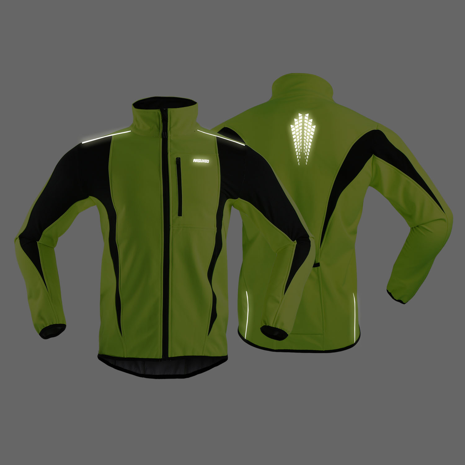 Arsuxeo-メンズサーマルフリースサイクリングジャケット - Cycling Commuter Jacket のレビューと価格