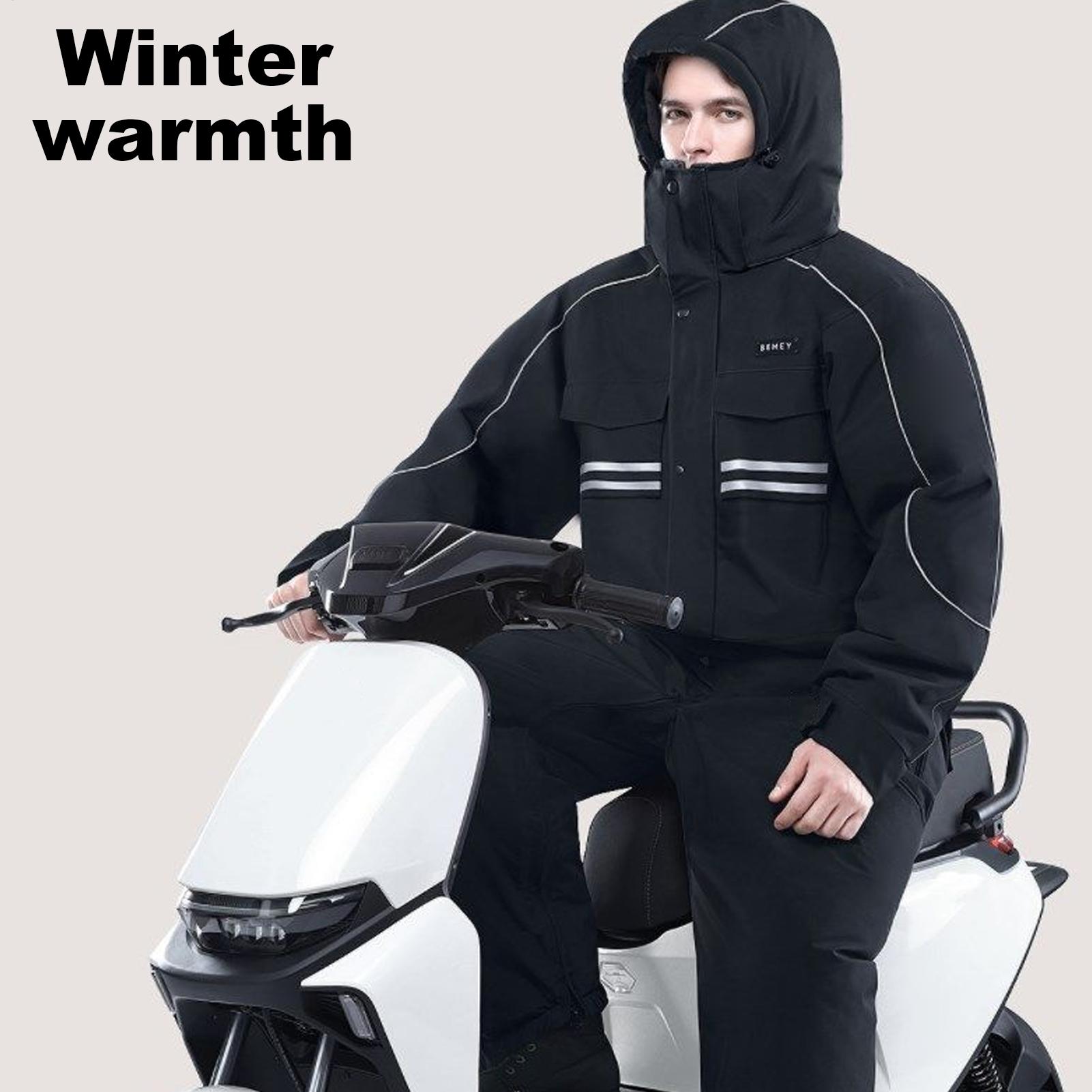オートバイの冬用ジャケット 4 ポケット暖かい服反射ストリッ - Cycling Commuter Jacket のレビューと価格
