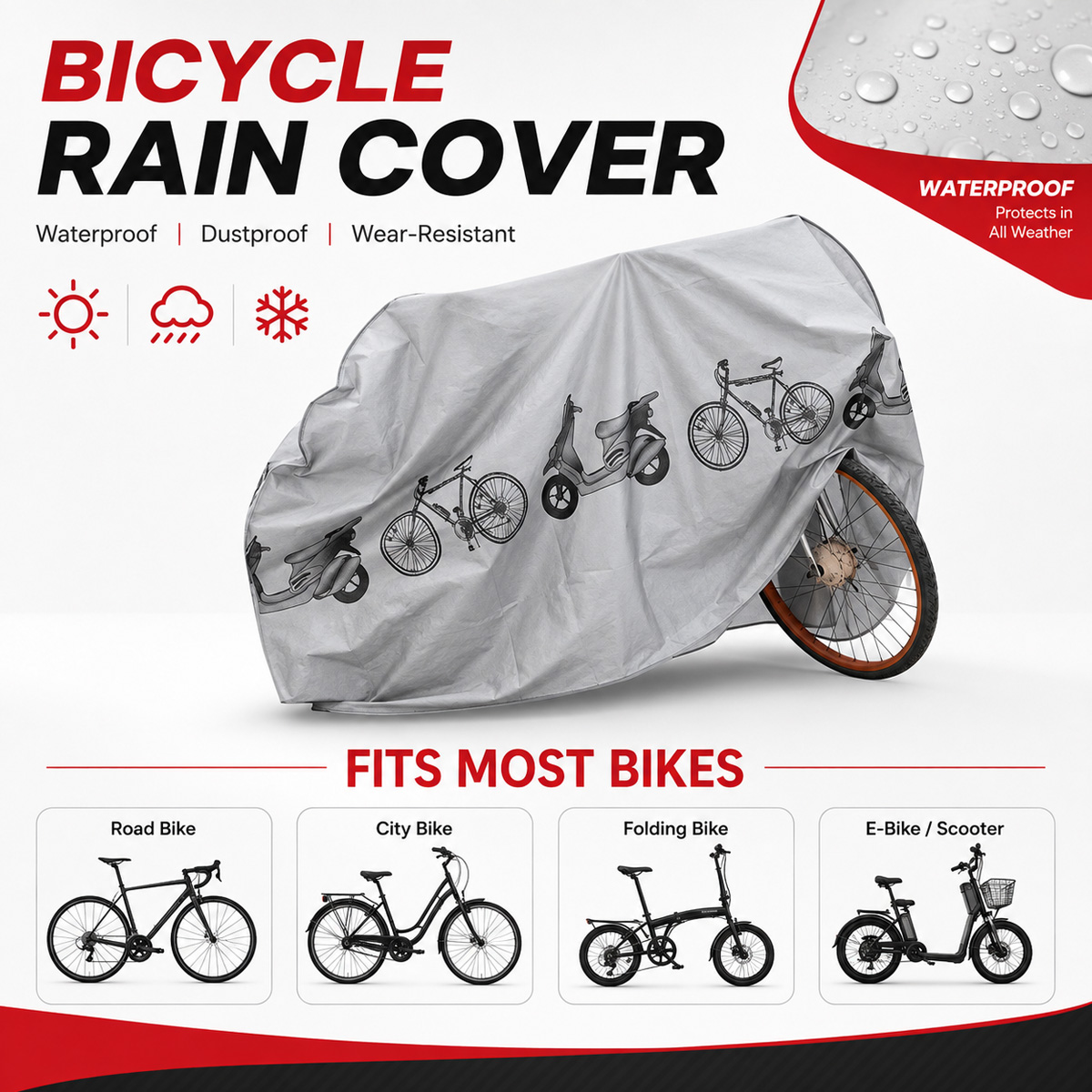 PINMOAP ユニバーサル自転車レインカバー防水屋外バイク - Cycling Commute Bag のレビューと価格
