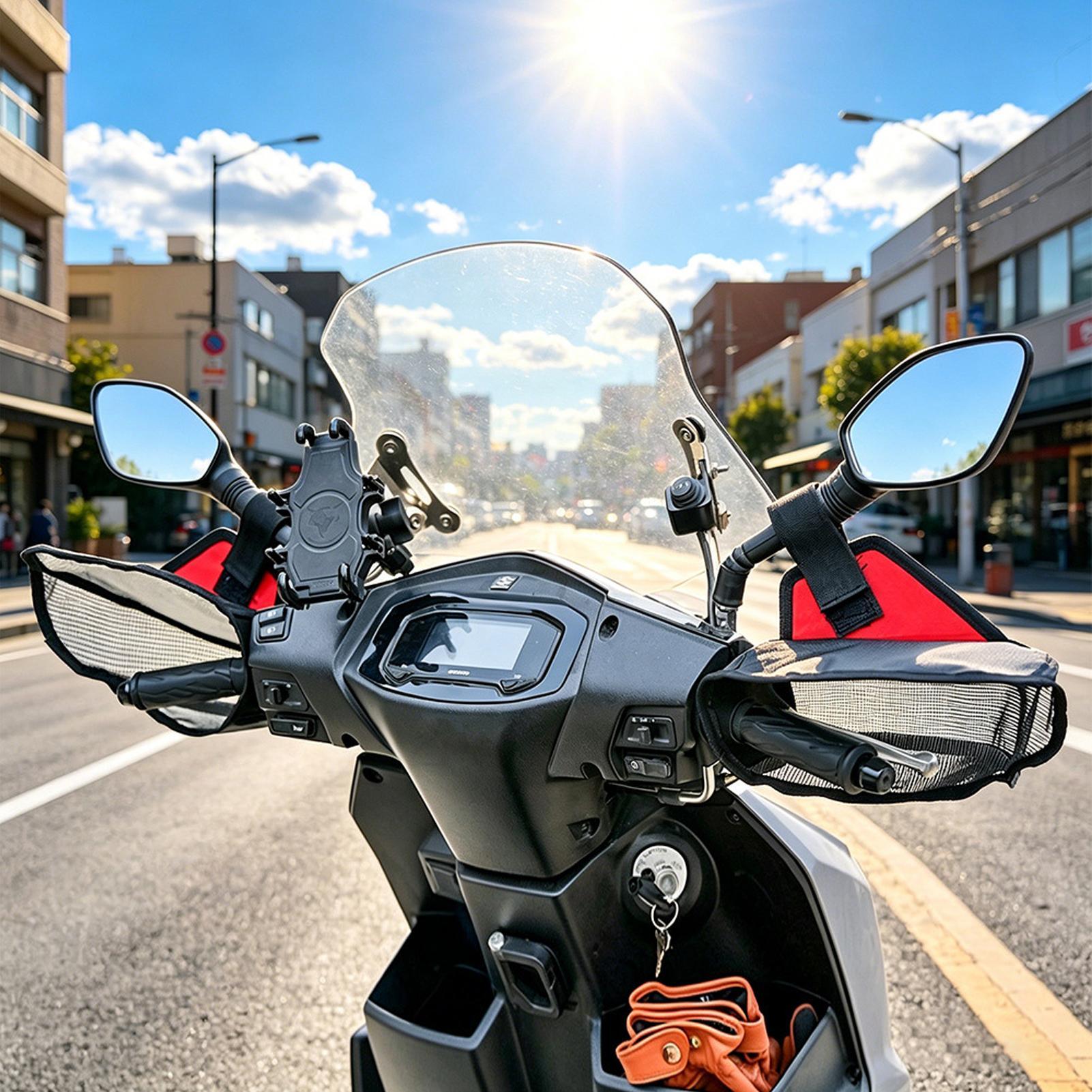 オートバイハンドルバーミット通気性メッシュマフバイクミトンス - Cycling Commute Distance のレビューと価格