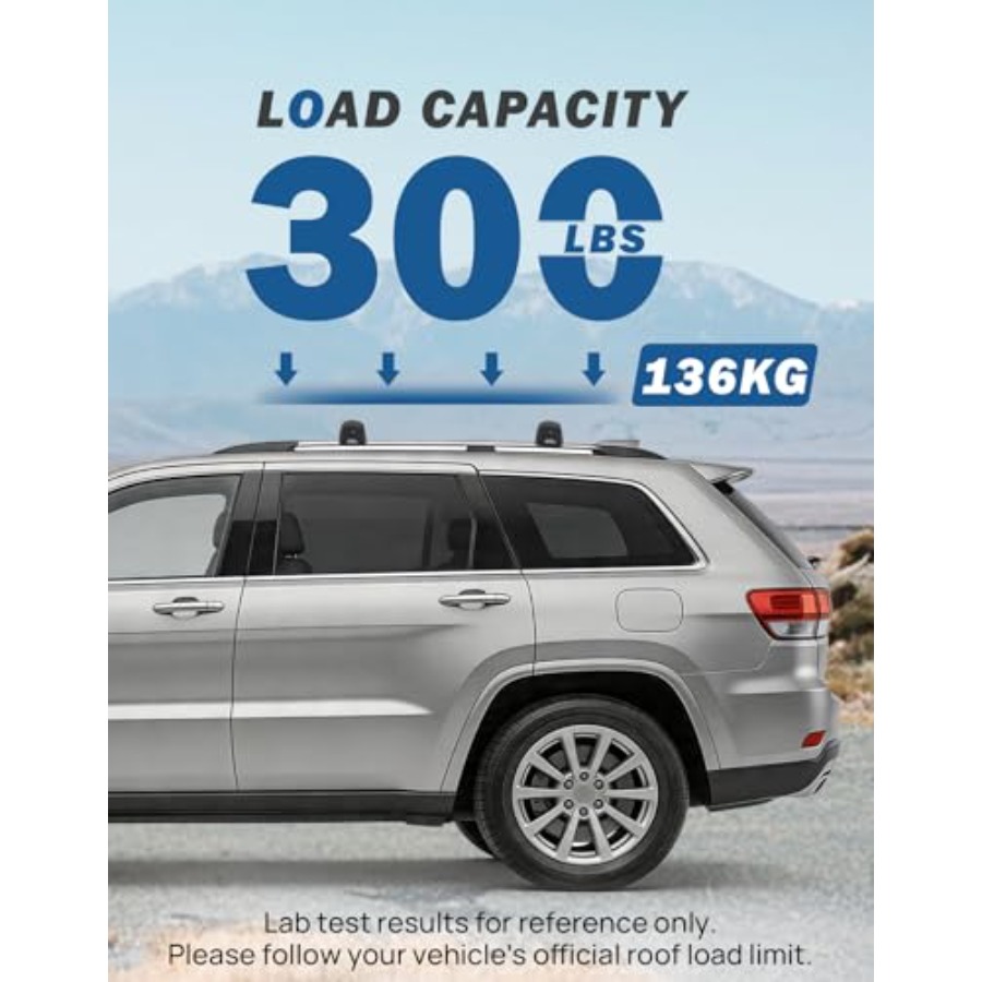 ルーフラッククロスバーとWL 300LBSロック式盗難防止ア - Cargo Rack Aluminum のレビューと価格